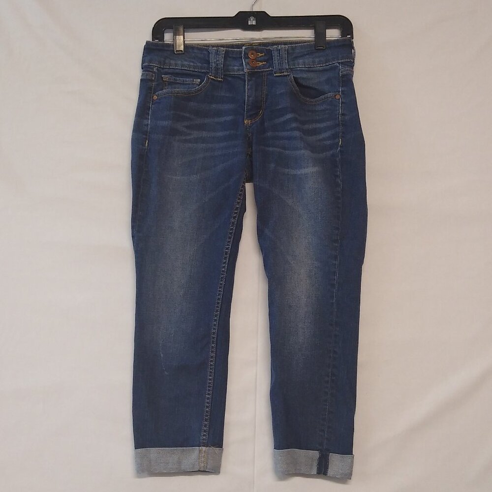 Arizona Jeans Womens "The Original" Cuffed Hems Cropped Jeans W28" Double Button